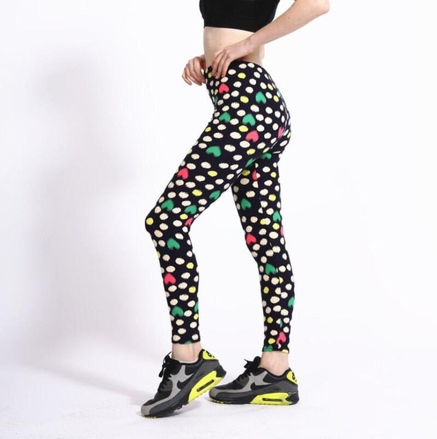 Fashion Girl Legging Spandex Aptitud Print Floral Leggings Leggins Milk Silk