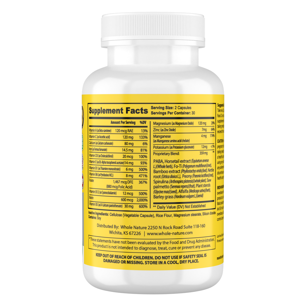 Whole Nature Hair Skin Nails Vitamins with MSM-3